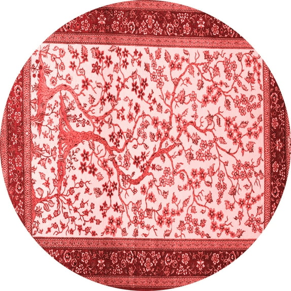 Ahgly Company Indoor Round Animal Red Traditional Area Rugs, 5' Round