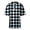 A-Black140, variant on Women's Pink Navy Argyle Plaid Print Turn-Down Collar Polo Fitted Short Sleeve Golf Blouse
