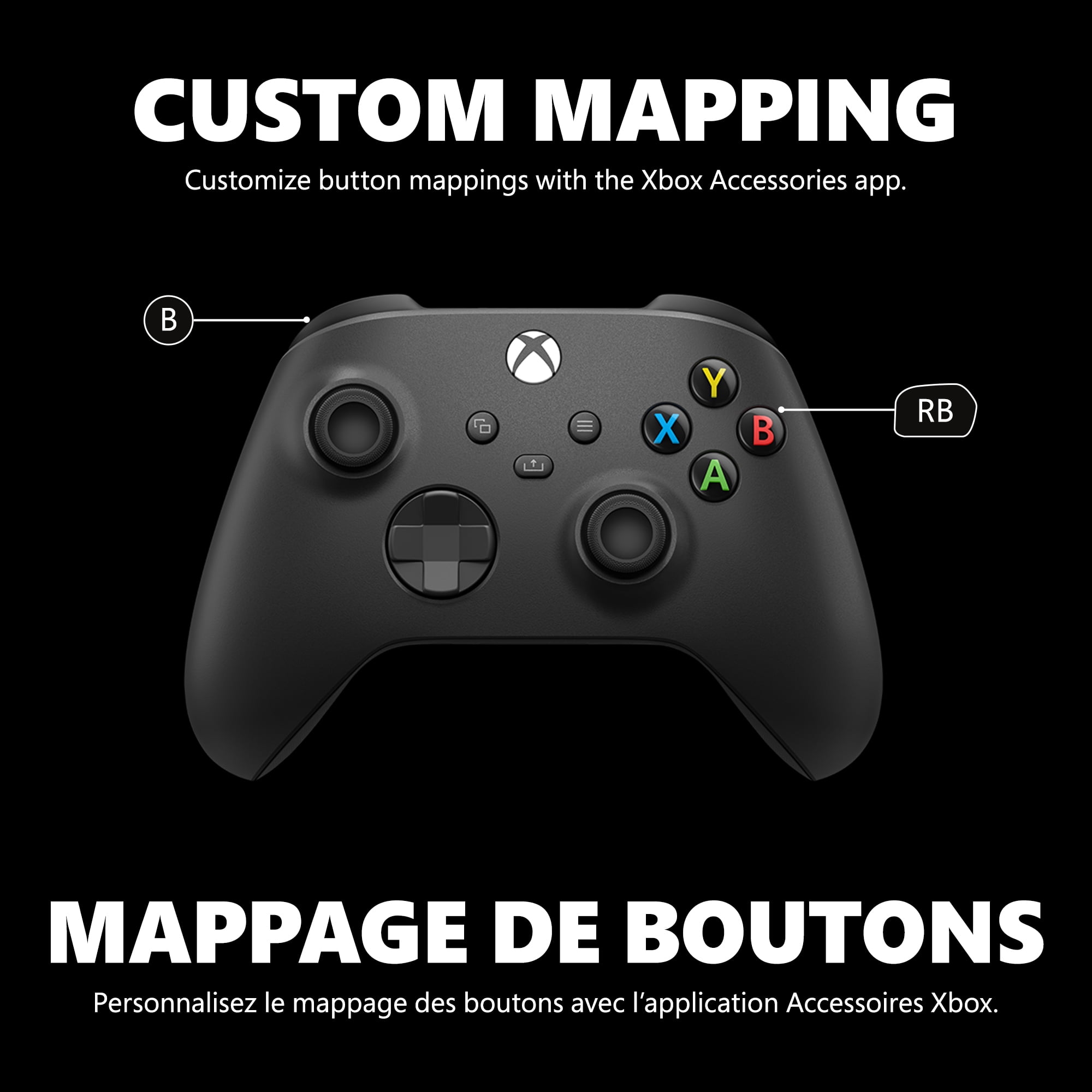 Manette sans fil Xbox - Noir Carbone pour Xbox Series X|S, Xbox One et appareils Windows