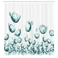 thumbnail image 3 of Ambesonne Flower Shower Curtain, Poppy Flora Windy Day, 69"Wx84"L, White Teal, 3 of 5