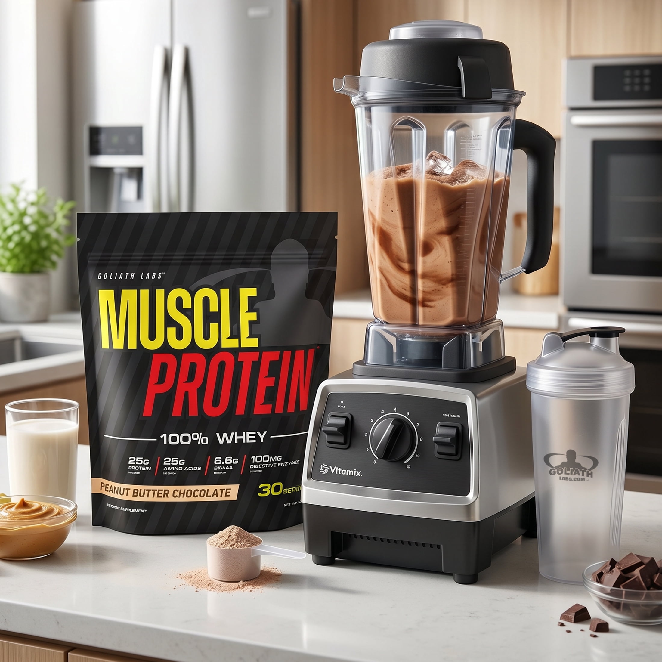 COLOSSAL LABS Muscle Protein Whey Powder [5 lbs/Pack of 1]– Cold Filtered, 25g Pure Protein, 6.6g BCAAs (Packaging May Vary) (5LB, Strawberry)