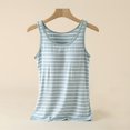 thumbnail image 3 of TODOZO striped Racerback Tank Tops for Women with Shelf Bra Padded Cotton Wide Strap Camisole Yoga Cami Shirts Cotton Undershirt camisoles for women with built in bra womens summer tops 2025 trendy, 3 of 3