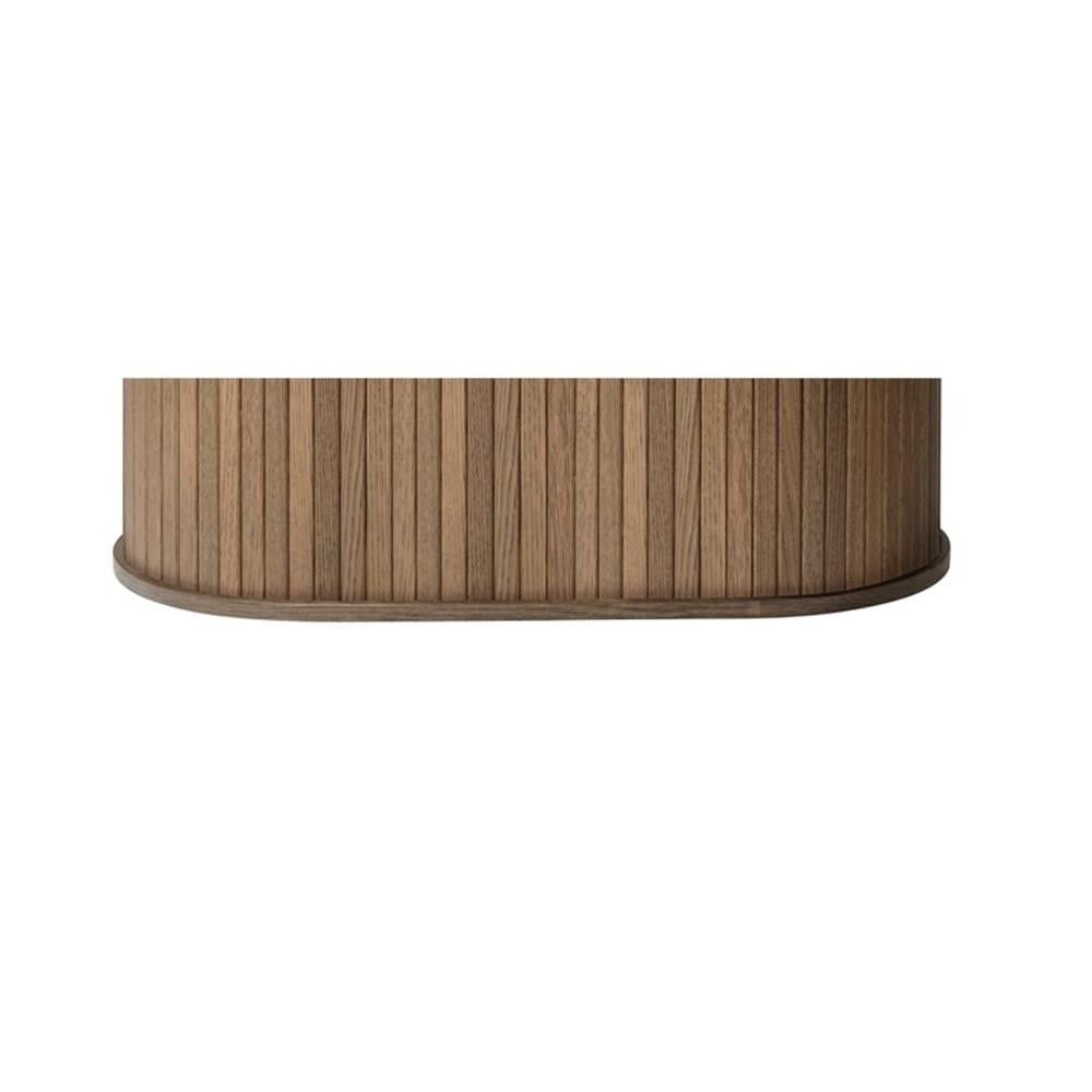 Unique Furniture Modern 71" Oval Dining Table in Smoked Oak