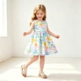 thumbnail image 6 of ATOGUTA Girls Dresses Straps Party Dresses Cute Printed Sleeveless Beach Sundress, Size 1T-11, 6 of 6