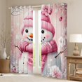 thumbnail image 2 of Manfei Pink Winter Snowman Curtains Pack of 2 (42x84 Each), Merry Christmas Curtains Blackout, Teens Kids Boys Girls Bedroom Curtains, Curtains and Drapes Decor, 2 of 6