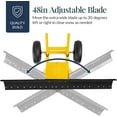 thumbnail image 6 of 48in Heavy-Duty 2-Wheel Snow Pusher Hand Plow for Snow Removal w/Wheels, Adjustable Handle, Blade Angle - Yellow, 6 of 14