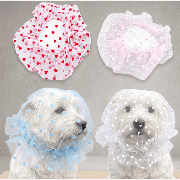 Mesh Head Net for Dogs 4 Pieces Anti-Pickup Adjustable Head Cover,Lightweight Animal Mouth Cover, Prevents Eating Foreign Objects Outdoors,for Dogs and Cats