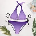 thumbnail image 4 of SKQIT Women's Swimsuits Gradient Color Triangle String Thong Bikini Set Sexy High Cut Swimwear Bathing Suit, 4 of 7