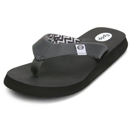 

Floopi Classic Summer Flip Flop Thong Sandals for Women Comfort Strap and Yoga Mat Padding Insoles for Support Printed Soft Jersey Lining Non Slip Soles