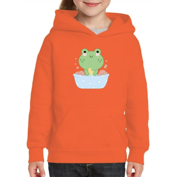Little Frog Taking Bubble Bath Hoodie Juniors -Image by Shutterstock, Medium