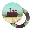 thumbnail image 2 of Bingfone Elehpant And A Giraffe Looking At The Sea Padded Round Bar Stool Cover Cushion with Elastic Fabric Round Chair Seat - Elehpant And A Giraffe Looking At The Sea, 2 of 7