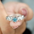 thumbnail image 5 of Rosec Jewels Floral Inspired London Blue Topaz Ring with Diamond for Women - AAA Quality, 925 Sterling Silver, US 9.00, 5 of 8