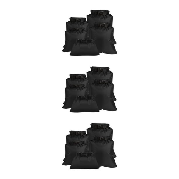 Eigraketly Paquete de 5 bolsas secas impermeables kayak pesca Drifting paquete al aire libre portátil ciclismo camping viaje saco negro Type1 NO1