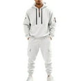 thumbnail image 2 of MLQIDK Men's Big and Tall Track Suits 2 Piece Set Athletic Workout Gym Casual Fleece Zip up Hoodie and Sweatpants Tracksuits Winter Jogging Sweat Suits Lounge Outfit Deep Red L, 2 of 5