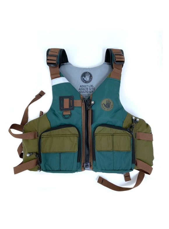 Body Glove Adult Deluxe Outdoor Fishing & Paddling Vest Size L/XL, Green