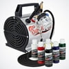 6 Primary Color Airbrush Hobby Kit Air Compressor Hobby Model T-Shirt Paint Set