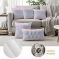 thumbnail image 6 of Colorful Stripe Outdoor Waterproof Pillow Covers, Modern Pink Purple Blue Vertical Striped Decorative Square Throw Pillowcase Sofa Cushion Sham for Patio/Couch/Chair, 26"x26" 2 Pack, 6 of 8