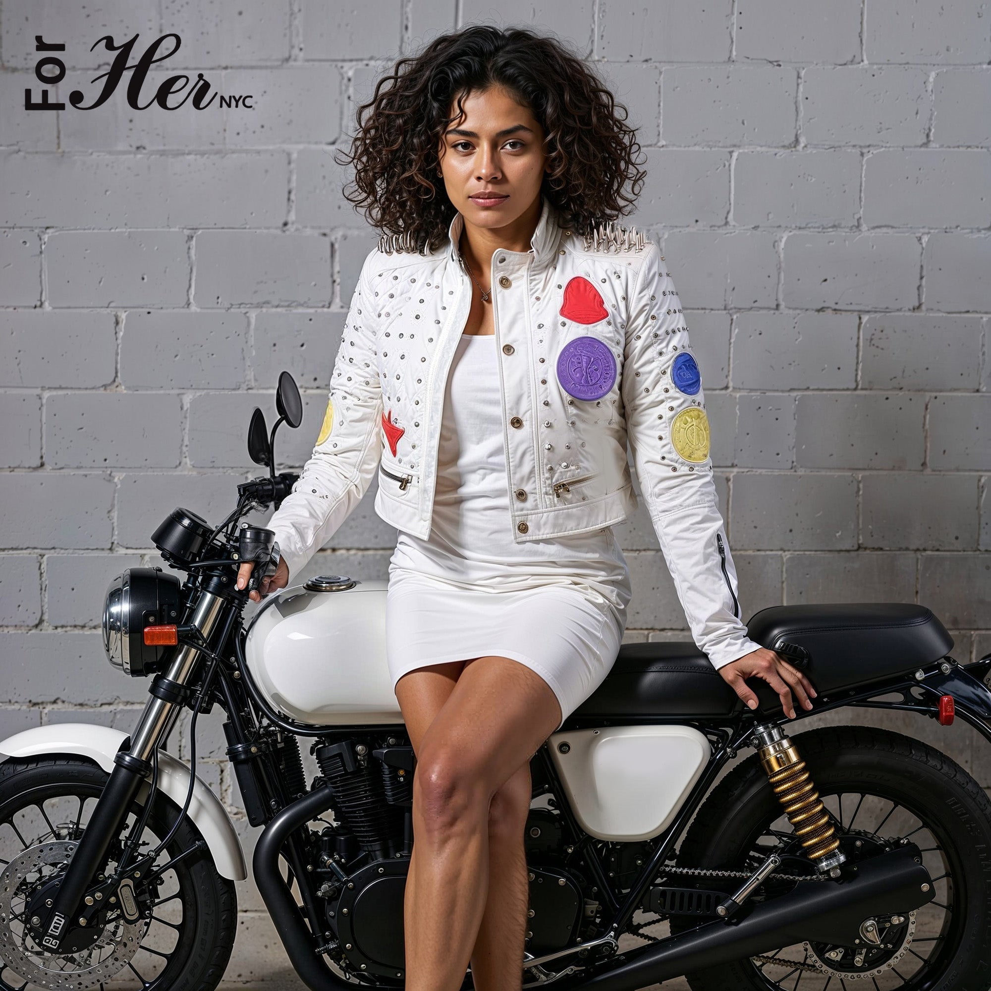 美品　V2 leather jacket Moonogram Embossed Leather Boxy Jacket • Marine Serre