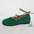 thumbnail image 4 of Xfvqtps Womens Ankle Tie Flats Suede Like Material Round Toe Comfortable Slip on Low Heel Casual Shoes Multiple Colors Green, 4 of 9