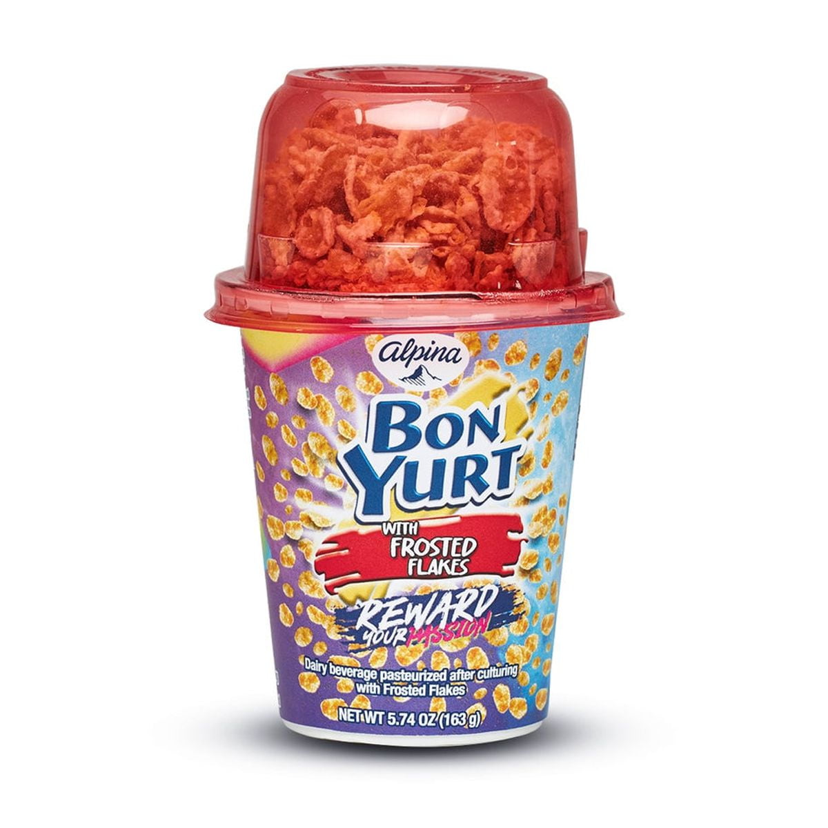 (4 pack) Alpina Bon Yurt Yogurt with Frosted Flakes, 5.74 oz