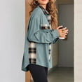 thumbnail image 5 of Patlollav Women Winter Cardigan Lattice Splice Pocket Buttons Long Sleeve Casual Coat Outwears, 5 of 7