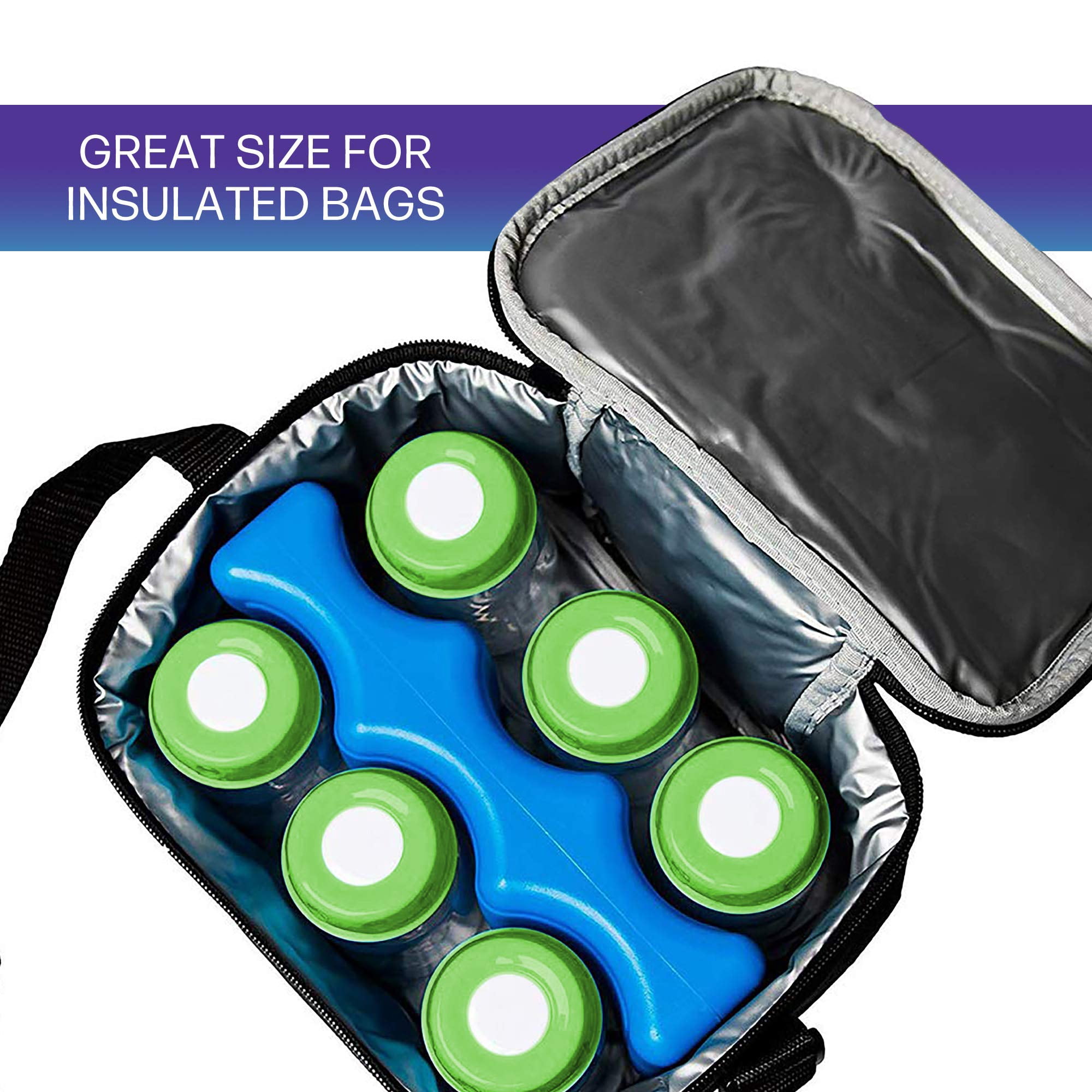 Ice Pack For Coolers  Breastmilk Bottle Storage Lunch Box Insulated Contoured Freezer Long Lasting Reusable Cool Beer Soda Camping Beach Picnic
