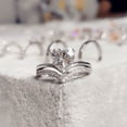 thumbnail image 3 of Exquisite V-Shape Solitaire Ring with Heart Shape Zircon - Perfect for Engagement, Banquet, and Valentine's Day Gift, 3 of 5