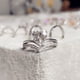 thumbnail image 2 of Delicate Silver Color White Zircon Stones Heart Rings for Women Fashion Bridal Engagement Wedding Ring Set Jewelry Gift, 2 of 5