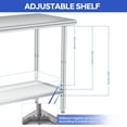 thumbnail image 3 of 48x24 Inch Stainless Steel Table with & Hooks – Commercial Kitchen Prep Table for Restaurant. Home & Hotel. Heavy-Duty Workstation with Adjustable Undershelf &  Guard, 3 of 7