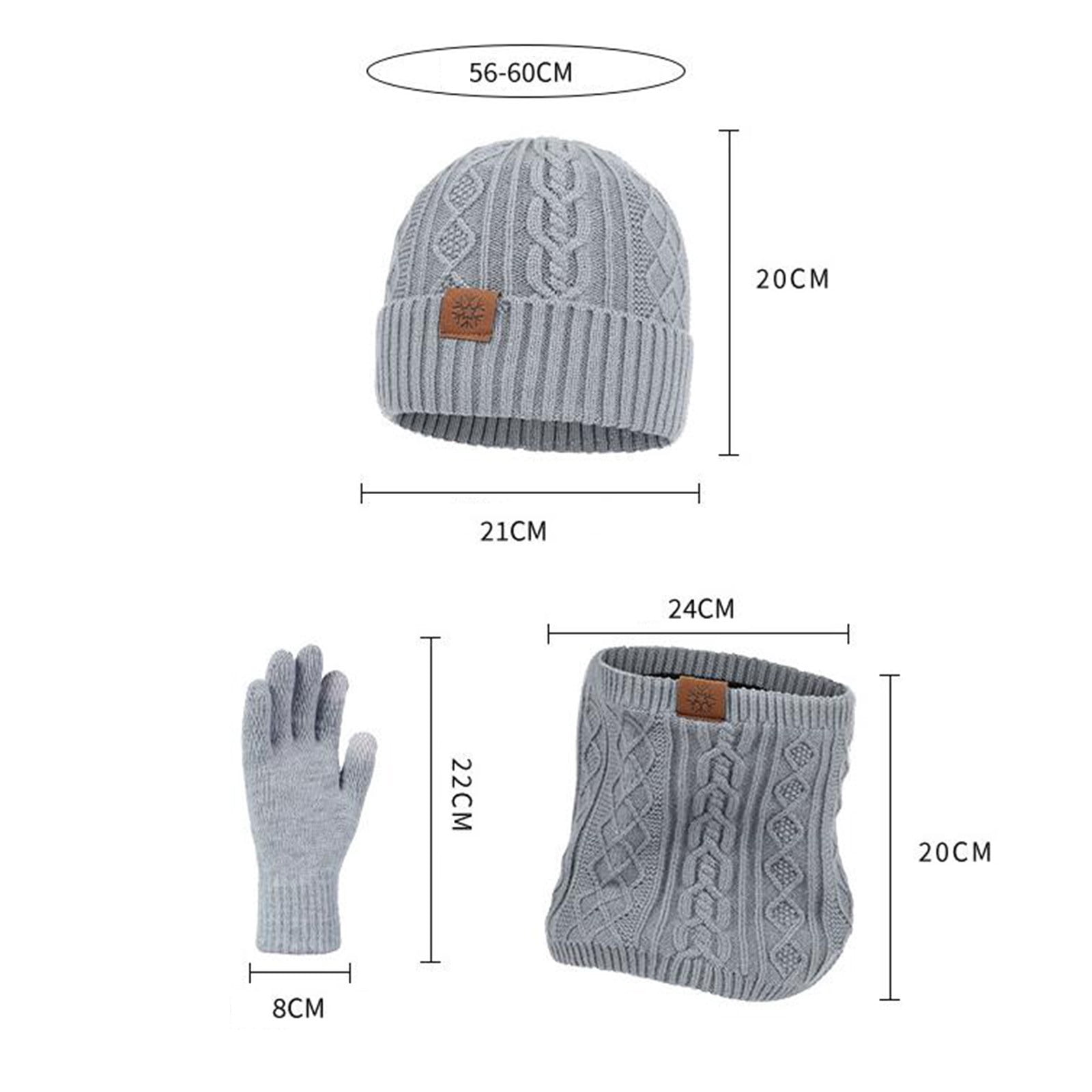 WTXUE Beanie Neck Warmer Scarf Gloves Set for Women Winter Warm Hat Thick Soft Hat with Gloves Knitted Knit Skull Ski Cuff Baseball Caps Gloves Breathable Knitted Short Cuffed Cap Black One Size