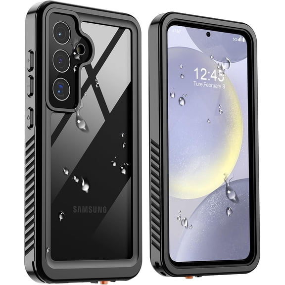 Waterproof Samsung Galaxy S24 Case, Built-in Camera & Screen Protector [IP68 Waterproof][Military Drop Proof][Full Body Shockproof] Phone Case for S24 5G 6.2 inch, Black/Clear