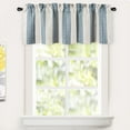 thumbnail image 2 of DriftAway Chris Vertical Striped Pattern Linen Textured Thermal Insulated Blackout Window Curtain Valance Rod Pocket 2 Layers Single, 52" x 14" Plus 2" Header, Jean Navy, 2 of 6