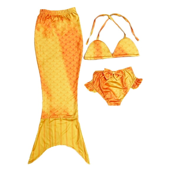 Wenchoice Yellow Scales Mermaid Tail 3 Pieces Swimming Suit S(1-2Y)