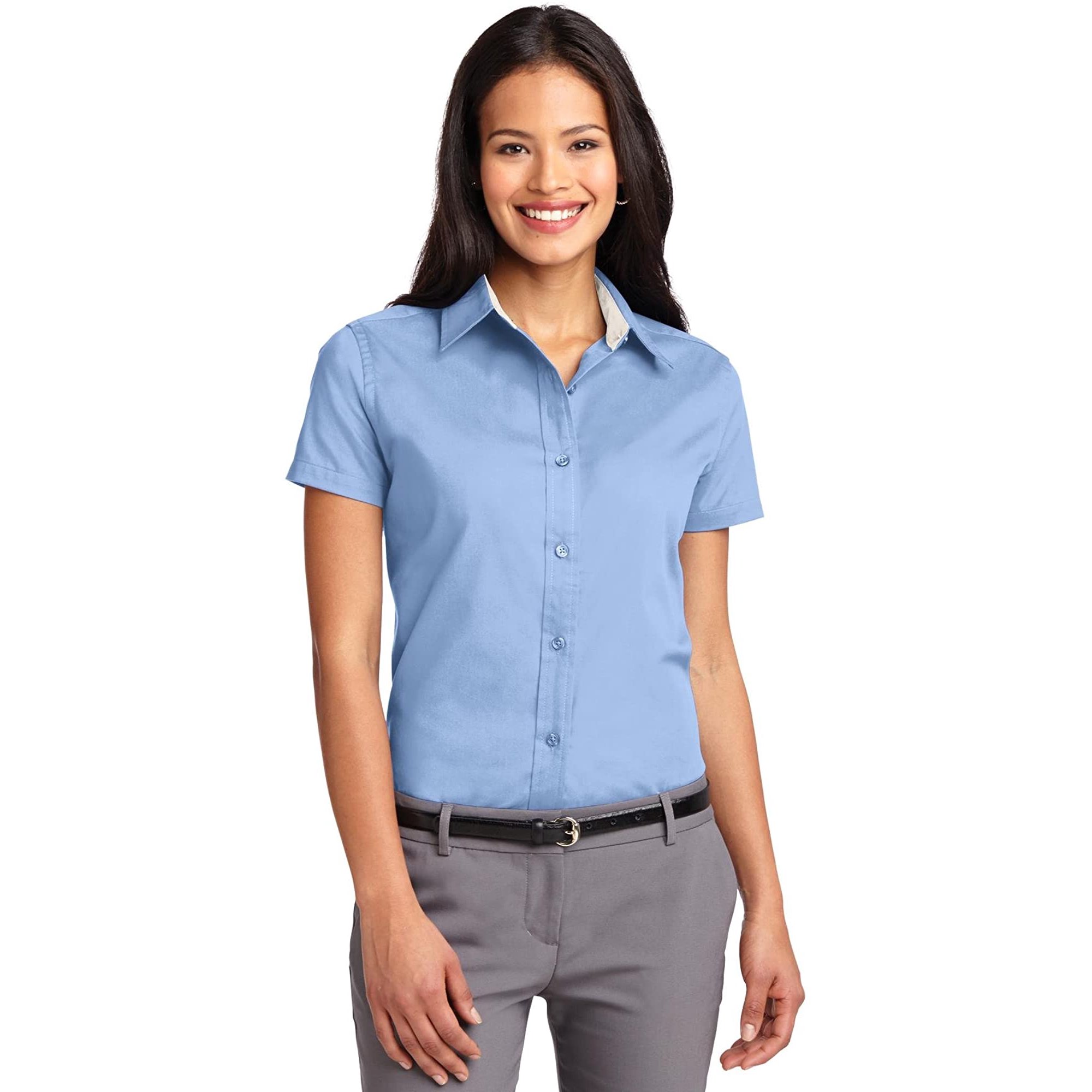 Port Authority Womens Short Sleeve Open Collar Shirt Walmart Canada