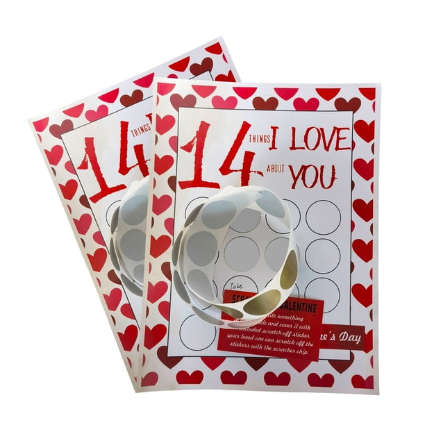 Fiudx Ofertas relámpago del día 2 piezas de tarjetas rascables para el día de San Valentín, con texto "Te amo", 14 opciones, regalo rascable personalizado para hacer tú mismo
