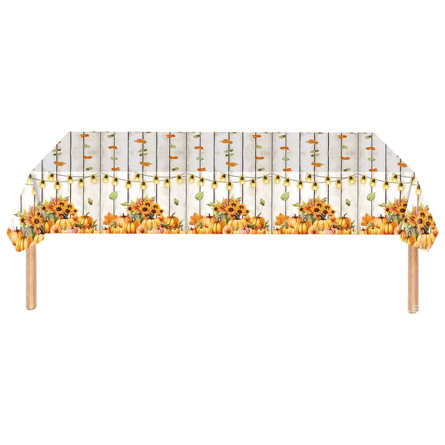 Thanksgiving Tablecloth Disposable 4.5 ft x 9 ft Maple Leaf Design Holiday Party Table Decoration