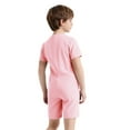 thumbnail image 2 of inlzdz Unisex Kids Boys Girls Special Needs Adaptive Clothing Romper Short Sleeve Anti-strip Solid Cotton Jumpsuit Pink 10, 2 of 7