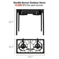 thumbnail image 4 of YDLW 2 Burner Gas Propane Cooker Outdoor Camping Picnic Stove Stand BBQ Grill,Gas Cooker Outdoor Camping Stove,150000 BTU, 4 of 12