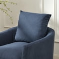 thumbnail image 5 of Navy Polyester Upholstered Swivel Barrel Armchair with Removable Washable Slipcover for Living Room, Bedroom, Feather Blend Cushion, Solid Wood Frame, Pillow Back, Fully Assembled, 5 of 13
