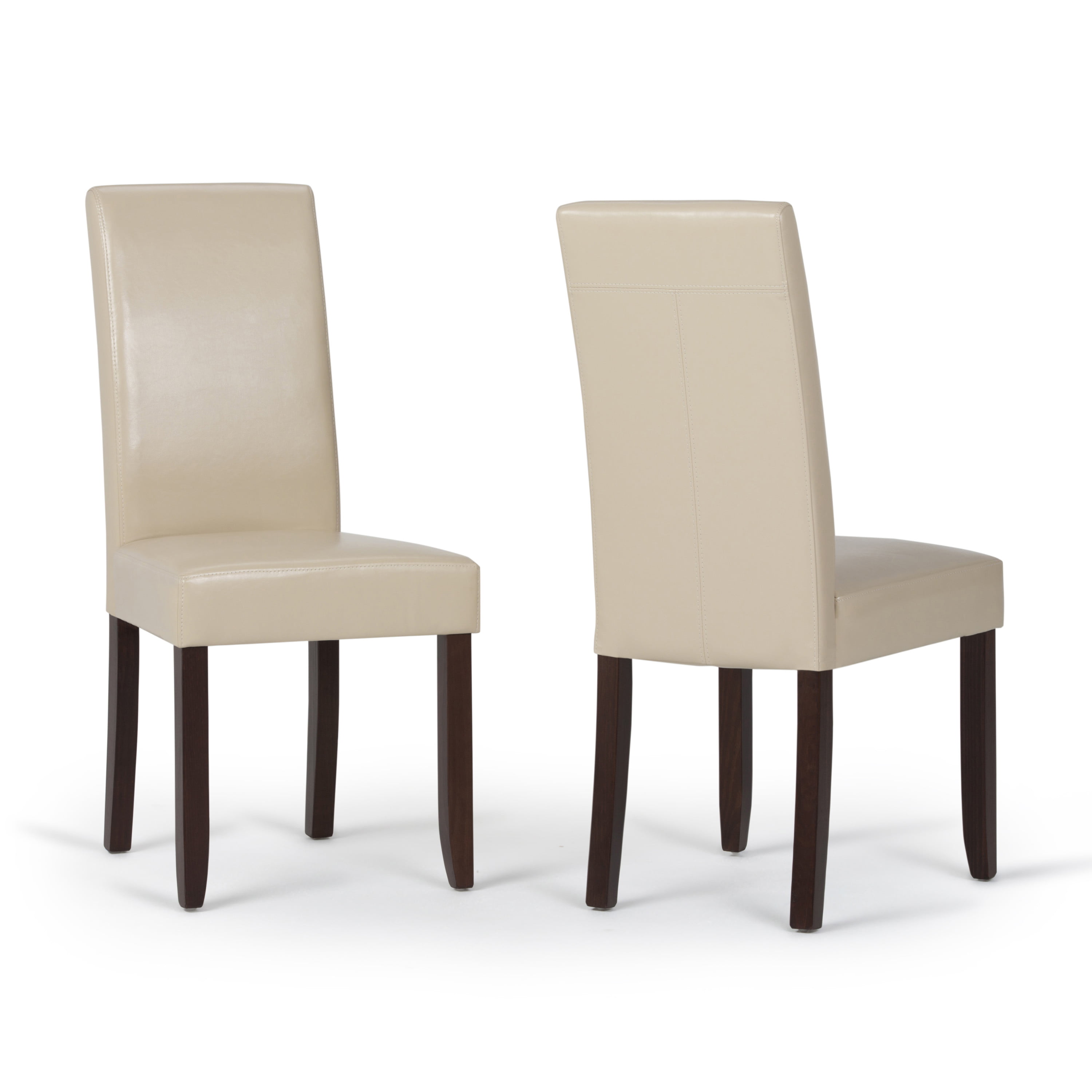 Brooklyn Max Brunswick Contemporary, Cream Leather Parson Dining Chairs
