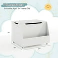 thumbnail image 3 of Gymax Kids Toy Box Wooden Storage Chest Bench w/ Bookshelf Wheels Safety Hinge Lid, 3 of 9