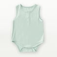 thumbnail image 2 of Nafuu Boys Romper Solid Color Crew Neck Sleeveless Playsuit Comfortable And Stylish Jumpsuits Crawling Soft For Spring Summer Adventures Boy Jumpsuit,Green,18-24 Months, 2 of 4