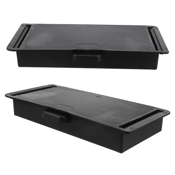 LITINKIMI 2Pcs Under Cabinet Pull Out Storage Drawer Black Smooth Handle Office Organizer