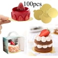 thumbnail image 1 of AMERTEER 100pcs Mousse Cake Cardboard Dessert tray Mini Cake Dessert Display Tray Cake Decorative Tools Kit, 1 of 6