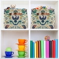 thumbnail image 6 of Yayeee 2 Pack Canvas Storage Basket with Handles for Shelves Fabric Bins Closet Organizer, Green Animals Pattern, 6 of 8