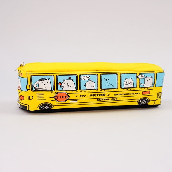 QUTETN 1pc Bus Shaped Pencil Case