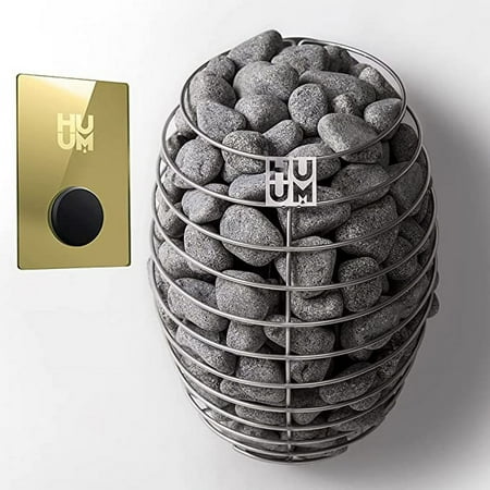 HUUM Drop 7.5kW Sauna Heater with UKU Wi-Fi in Gold (Sauna Stones Included)
