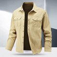 thumbnail image 2 of Men's Casual Stretchable Long Sleeve Button Up Shirt for Outdoor Hiking Daily Wear Comfortable Breathable Solid Color Big Size Mens Summer Lightweight Pullover Tee Shirts, 2 of 4