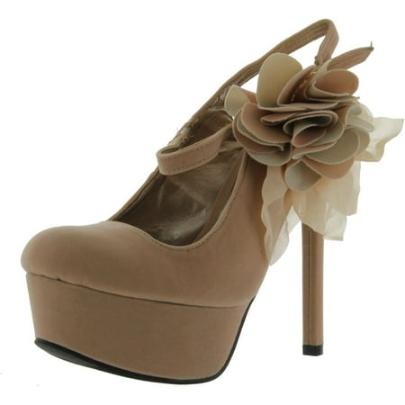 

Qupid Women MIRIAM-42 pumps-shoes Nude Velvet 7.5
