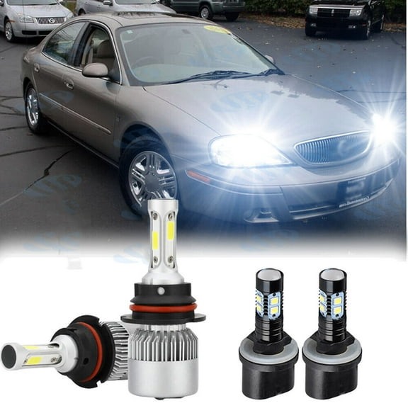 LED Headlight HI/LO Fog Lights Bulbs Combo 6000K for Mercury Sable 2000-2005